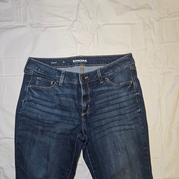 Sonoma Jeans Women’s Size 12 Dark Wash Bootcut Denim Comfort Stretch Casual - Picture 3 of 12